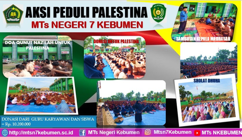 Peduli Palestina, MTsN 7 Kebumen Adakan Sholat Ghaib, Doa Bersama dan Penggalangan Dana